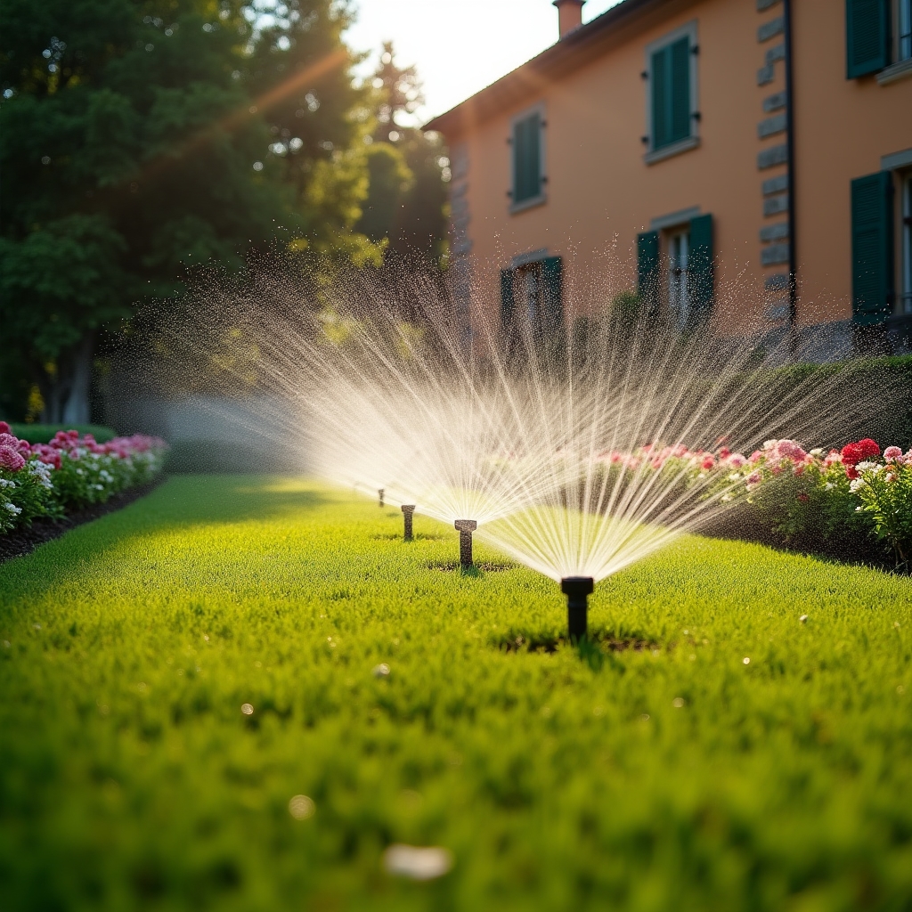 Giardino privato con sistema di irrigazione interrato attivo
